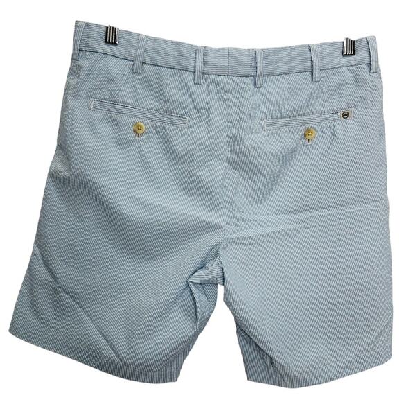 Peter Millar Featherweight Short Blue Seersucker Stripe Performance Size 32 - Picture 4 of 7